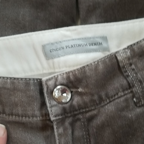 Chico's womens light brown jeand (platinum denim) - Picture 2 of 7